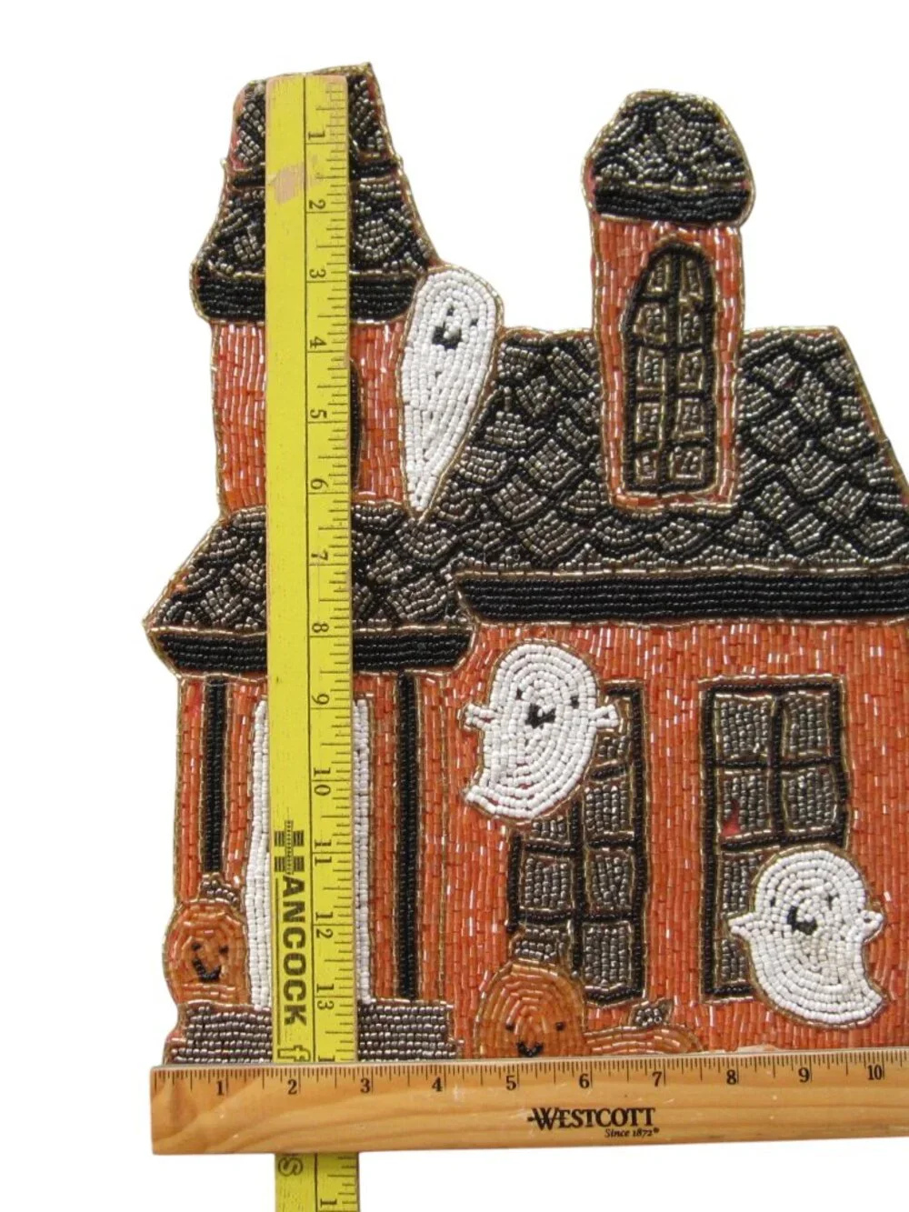 Rachel Zoe Haunted House Beaded Placemat Centerpiece Charger Spooky HALLOWEEN
